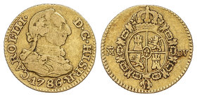 Charles III. 1/2 Escudo. 1786. MADRID. D.V. 1,69 grs. Cal-778. MBC-.