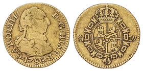 Charles III. 1/2 Escudo. 1786. MADRID. D.V. 1,70 grs. Cal-778. MBC-.