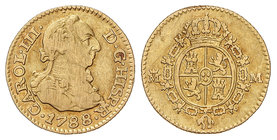 Charles III. 1/2 Escudo. 1788. MADRID. M. 1,71 grs. (Rayitas). Cal-781. MBC-.