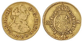 Charles III. 1/2 Escudo. 1788/7. MADRID. M/D.V. 1,77 grs. Cal-782. MBC-/MBC.