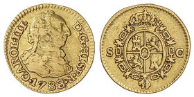 Charles III. 1/2 Escudo. 1788. SEVILLA. C. 1,74 grs. (Rayitas en anverso). Cal-808. (MBC).