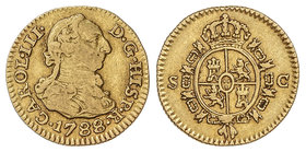 Charles III. 1/2 Escudo. 1788. SEVILLA. C. 1,73 grs. Cal-808. MBC-/MBC.