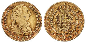 Charles III. 1 Escudo. 1787/6. MADRID. D.V. 3,33 grs. Cal-628. MBC-.