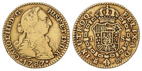 Charles III. 1 Escudo. 1787. MADRID. D.V. 3,28 grs. Cal-629. BC+/MBC-.