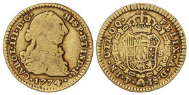 Charles III. 1 Escudo. 1774. POPAYÁN. J.S. 3,26 grs. Cal-673. BC+/MBC-.