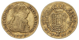 Charles III. 1 Escudo. 1777. POPAYÁN. S.F. 2,8 grs. Cal-676. BC+.