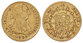 Charles III. 1 Escudo. 1780. SEVILLA. C.F. 3,30 grs. Cal-746. MBC-/MBC.