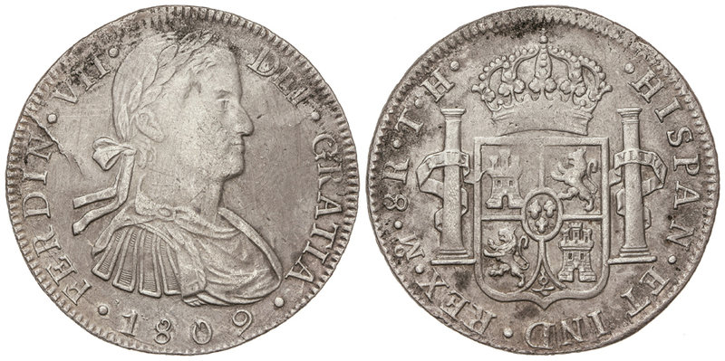 Ferdinand VII. 8 Reales. 1809. MÉXICO. T.H. 26,68 grs,. (Pequeño defecto de cuño...