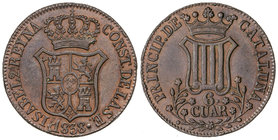 Elisabeth II. 6 Cuartos. 1838. BARCELONA. 13,47 grs. Cal-685. EBC-.