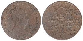 Elisabeth II. 8 Maravedís. 1858. BARCELONA. 9,51 grs. Cal-471. BC.