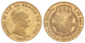 Elisabeth II. 80 Reales. 1835. MADRID. C.R. 6,72 grs. Cal-68. MBC-/MBC.
