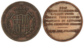 Elisabeth II. Medalla Boda Real. 1846. BARCELONA. AE. Ø 22 mm. Cru.M-555a; VQ-14.292 var. EBC-.