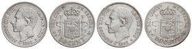 Lote 2 monedas 50 Céntimos. 1881 (*8-1) y 1885 (*8-6). M.S.-M. (La de 1881 rayita en anverso). EBC- y EBC.