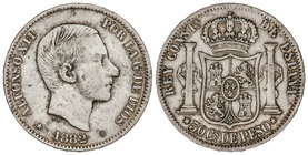 50 Centavos de Peso. 1882. MANILA. MBC+.