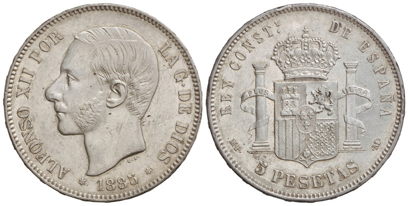 5 Pesetas. 1885 (*18-87). M.P.-M. MBC+.