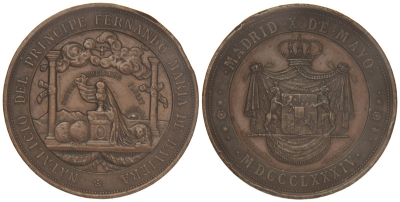 Medalla Natalicio del Príncipe Fernando María de Baviera. X Mayo 1884. MADRID. A...