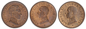 Lote 22 monedas 1 (3), 2 (9), 10 (3) y 50 Céntimos (7). 1878 a 1926. A EXAMINAR. MBC- a SC.