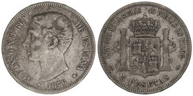 Lote 6 monedas 1 Céntimo (4) y 5 Pesetas (2). 1870 a 1913. I REPÚBLICA, ALFONSO XII y ALFONSO XIII. Todas clasificadas. A EXAMINAR. V.S-82.1. MBC a EB...