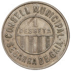 1 Pesseta. C.M. de SEGARRA DE GAIÀ. Ni. Vti-L43. EBC.