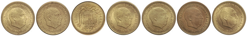 Estado Español. Lote 7 monedas 1 Peseta. 1944 y 1947. 1944 y 1947 (*19-48, 19-49...