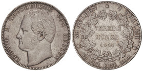 German States. 2 Thaler (3 1/2 Gulden). 1841. LUIS II. HESSE-DARMSTADT. 37,10 grs. AR. (Rayitas). KM-310. MBC+.