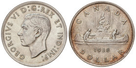 Canada. 1 Dólar. 1938. JORGE VI. 23,30 grs. AR. KM-37. EBC-.