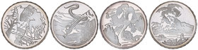 Switzerland. Serie 4 monedas 20 Francos. 1994-B a 1996-B. BERNA. AR. Mitología: Puente del Diablo, Serpiente, Gigante Gargantua y Dragón. En un solo e...