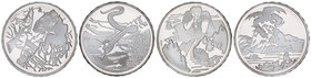 Switzerland. Serie 4 moneda 20 Francos. 1994-B y 1996-B. BERNA. AR. Mitología: Puente del Diablo, Serpiente, Gigante Gargantua y Dragón. En estuches o...