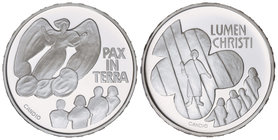 Switzerland. Lote 2 monedas 20 Francos. 2000-B. BERNA. AR. Paz en la Tierra y Lumen Christi. Tirada: 9.635 y 8.111 piezas. En estuches originales, con...