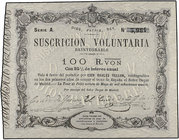 Spanish Banknotes. 1.000 Reales de Vellón. 30 Mayo 1870. CARLOS VII PRETENDIENTE. TOUR DE PEILZ. Ed-A208. SC.