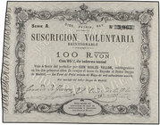 Spanish Banknotes. 1.000 Reales de Vellón. 30 Mayo 1870. CARLOS VII PRETENDIENTE. TOUR DE PEILZ. Ed-A208. SC.