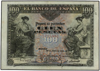 Spanish Banknotes. 100 Pesetas. 30 Junio 1906. Sin Serie. Ed-313. MBC+.