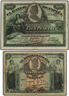 Spanish Banknotes. Lote 2 billetes 50 y 100 Pesetas. 15 Julio 1907. Catedral de Burgos y Catedral de Sevilla. (Pequeñas roturas en margen, leves manch...