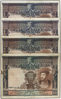 Spanish Banknotes. Lote 4 billetes 1.000 Pesetas. 1 Julio 1925. Carlos I. (Alguno pequeñas roturas y manchitas). Ed-324. MBC a MBC+.