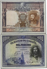 Spanish Banknotes. Lote 2 billetes 1.000 Pesetas. 1 de Julio 1925 Carlos I y 15 Agosto 1928 San Fernando. Ambos con sello en seco BANCO DE ESPAÑA-SEGU...