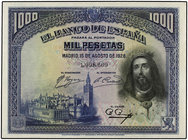 Spanish Banknotes. 1.000 Pesetas. 15 Agosto 1928. San Fernando. Ed-357. SC.