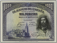 Spanish Banknotes. 1.000 Pesetas. 15 Agosto 1928. San Fernando. Ed-357. EBC.