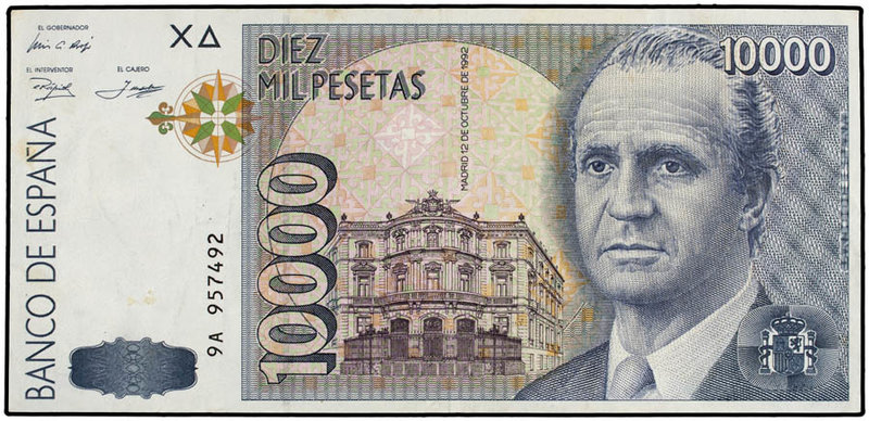 Juan Carlos I. 10.000 Pesetas. 12 Octubre 1992. Juan Carlos I. Serie sustitutiva...