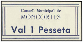 Catalonia. 1 Pesseta. C.M. de MONCORTÉS. Turró lo cataloga como Falso. T-1744. SC.