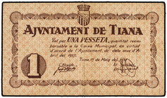 Catalonia. 1 Pesseta. 11 Abril 1937. Aj. de TIANA. AT-2463. MBC+.