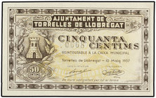 Catalonia. 50 Cèntims. 10 Maig 1937. Aj. de TORRELLES DE LLOBREGAT. AT-2556. SC.