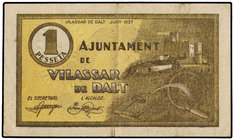 Catalonia. 1 Pesseta. Juny 1937. Aj. de VILASSAR DE DALT. AT-2881. MBC+.