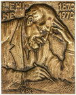 Centenario de la muerte de Lenin. 1870-1970. Anv.: Figura de Lenin, leyenda a derecha. Br. Ø 72x98 mm. Placa unifaz. EBC+.
