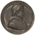 Elección Papa Pío IX. 1860. VATICANO. Anv.: Pío IX a derecha. Rev.: Escudo de Armas. Estaño. Ø 50 mm. EBC-.