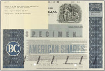 A.D.R. Stock Certificate. Specimen. S/F. ESTADOS UNIDOS. BANCO CENTRAL S.A. AMERICAN DEPOSITARY RECEIPT FOR AMERICAN SHARES. 34x25 mm. Muestra SPECIME...