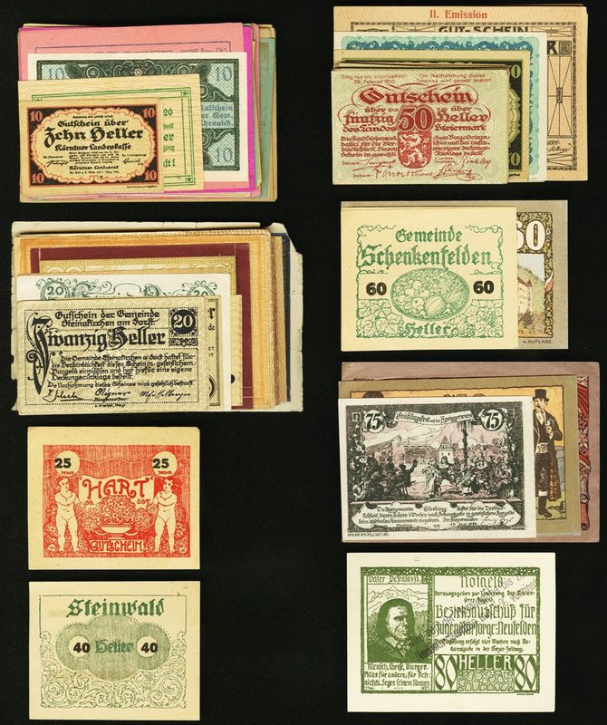 Austria Notgeld Group o 196 Examples Choice About Uncirculated-Crisp Uncirculate...