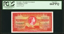 Bermuda Bermuda Government 10 Shillings 1.5.1957 Pick 19b PCGS Gem New 66PPQ. 

HID09801242017