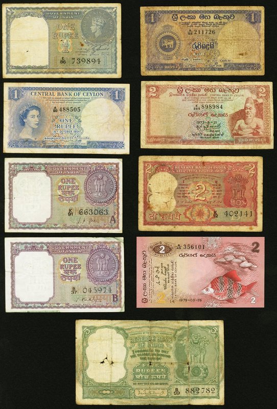 Ceylon; India Group of 9 Good or better. There will be no returns for this lot f...