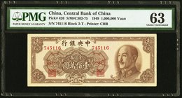 China Central Bank of China 1,000,000 Yuan 1949 Pick 426 S/M#C302-75 PMG Choice Uncirculated 63. Small tear.

HID09801242017