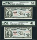 Cuba Banco Nacional de Cuba 1 Peso 1953 Pick 86a Two Consecutive Examples PMG Gem Uncirculated 66 EPQ. 

HID09801242017